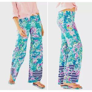 Lilly Pulitzer Bal Harbour Palazzo Wide Lef Post Cards from Postiano Pants Small